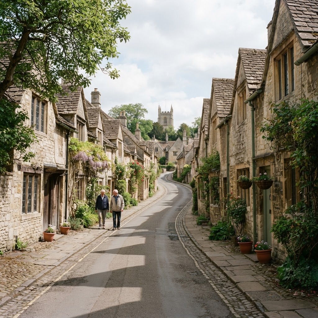 The timeless, cinematic streets of the village of Castle Combe.