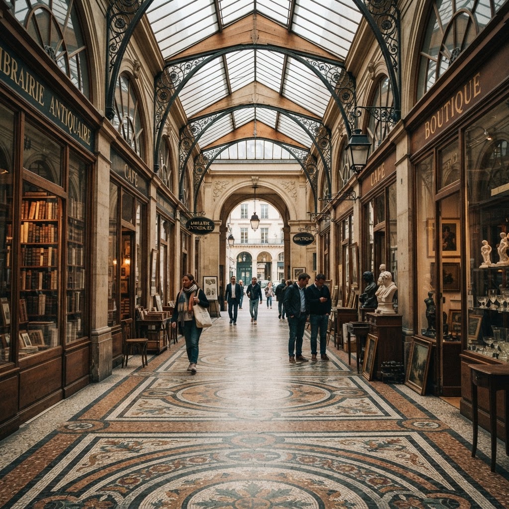 Stepping back in time inside a Parisian covered passage.