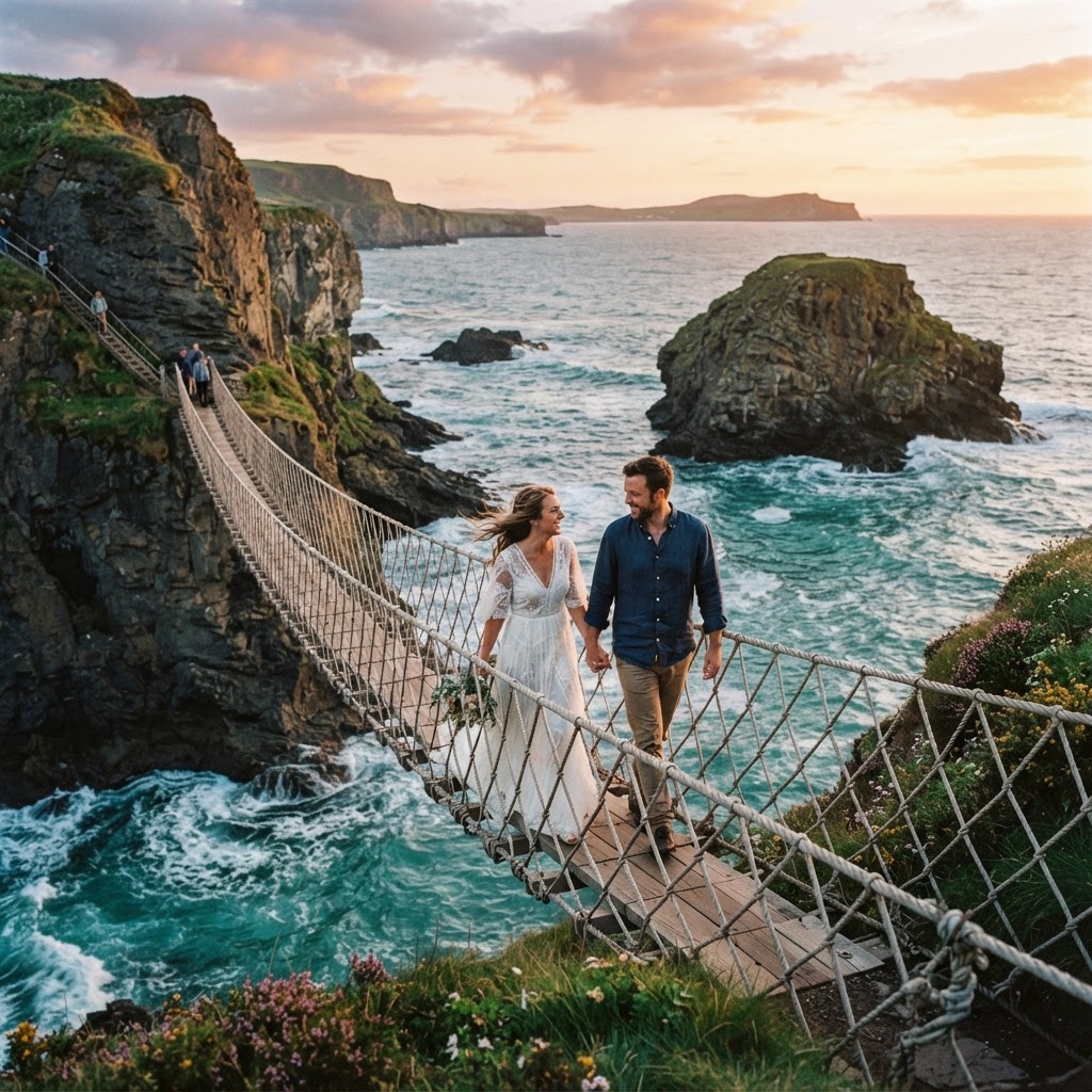 The thrilling Carrick-a-Rede Rope Bridge is a highlight of any trip to the Antrim coast.