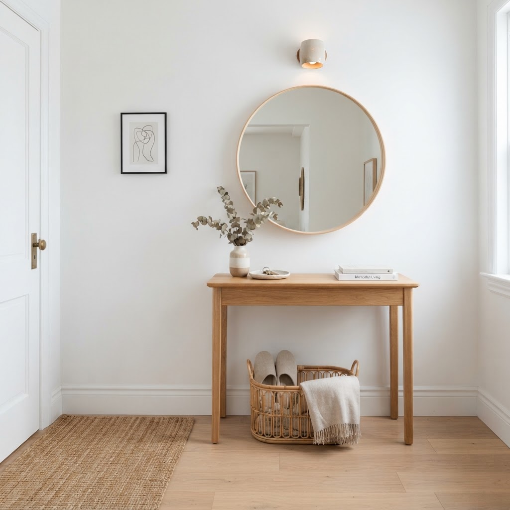 Maximize natural light and use mirrors to make a small entryway feel significantly larger.
