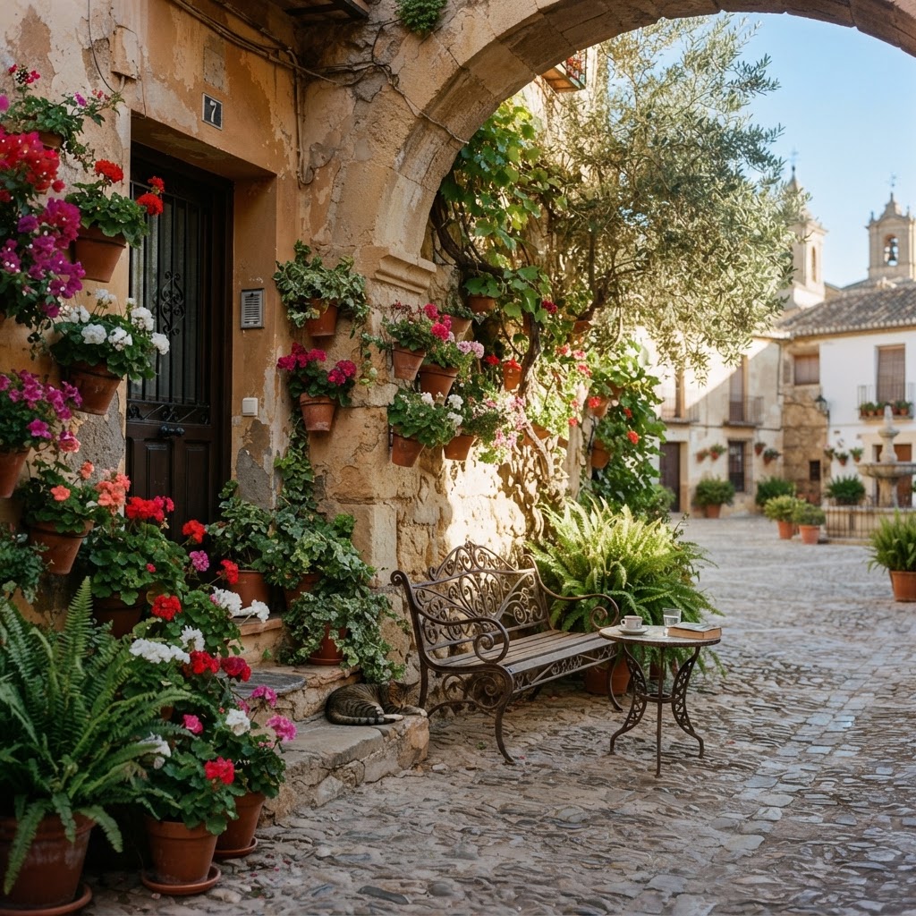 Quiet, romantic corners await in historic Spanish plazas.
