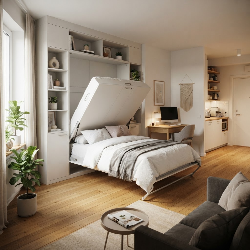 Murphy beds are the ultimate space-saving solution for studios.