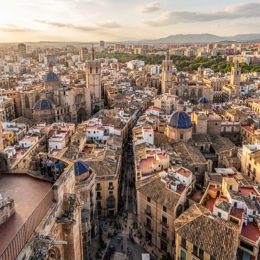 A bird's eye view from the Miguelete Tower.