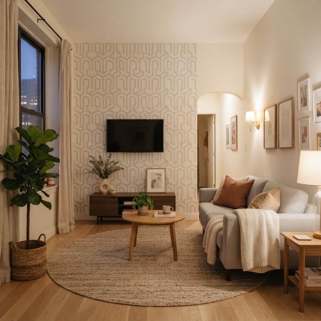 Transform a plain wall with affordable peel-and-stick wallpaper.