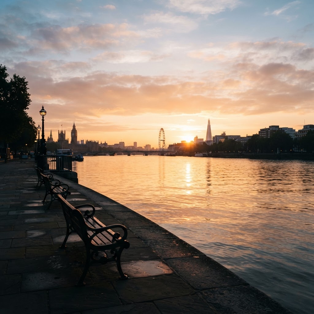 The Thames offers a moment of reflection before the city wakes up.