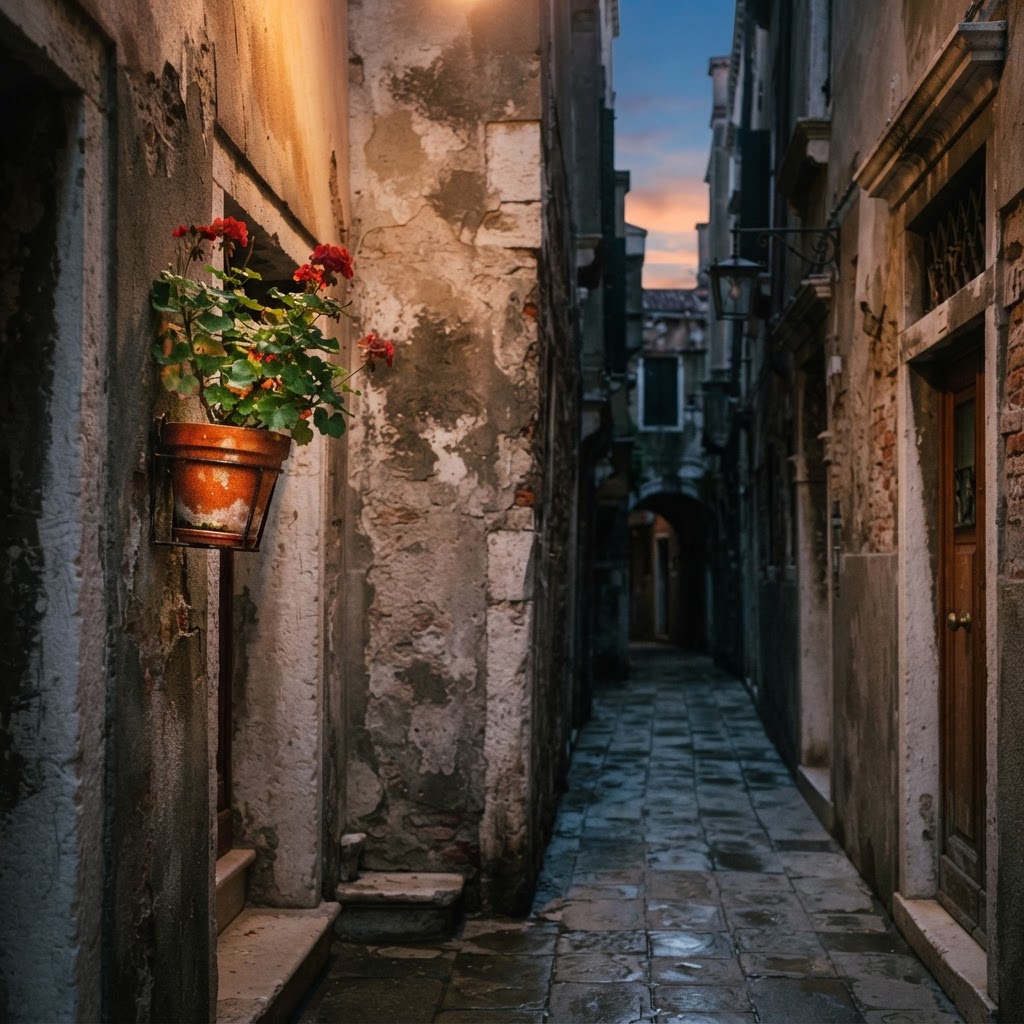 Venice in Soft Morning Light: A Photographer's Guide 3 Quiet alleyways in Venice reveal intricate textures in the soft dawn glow.