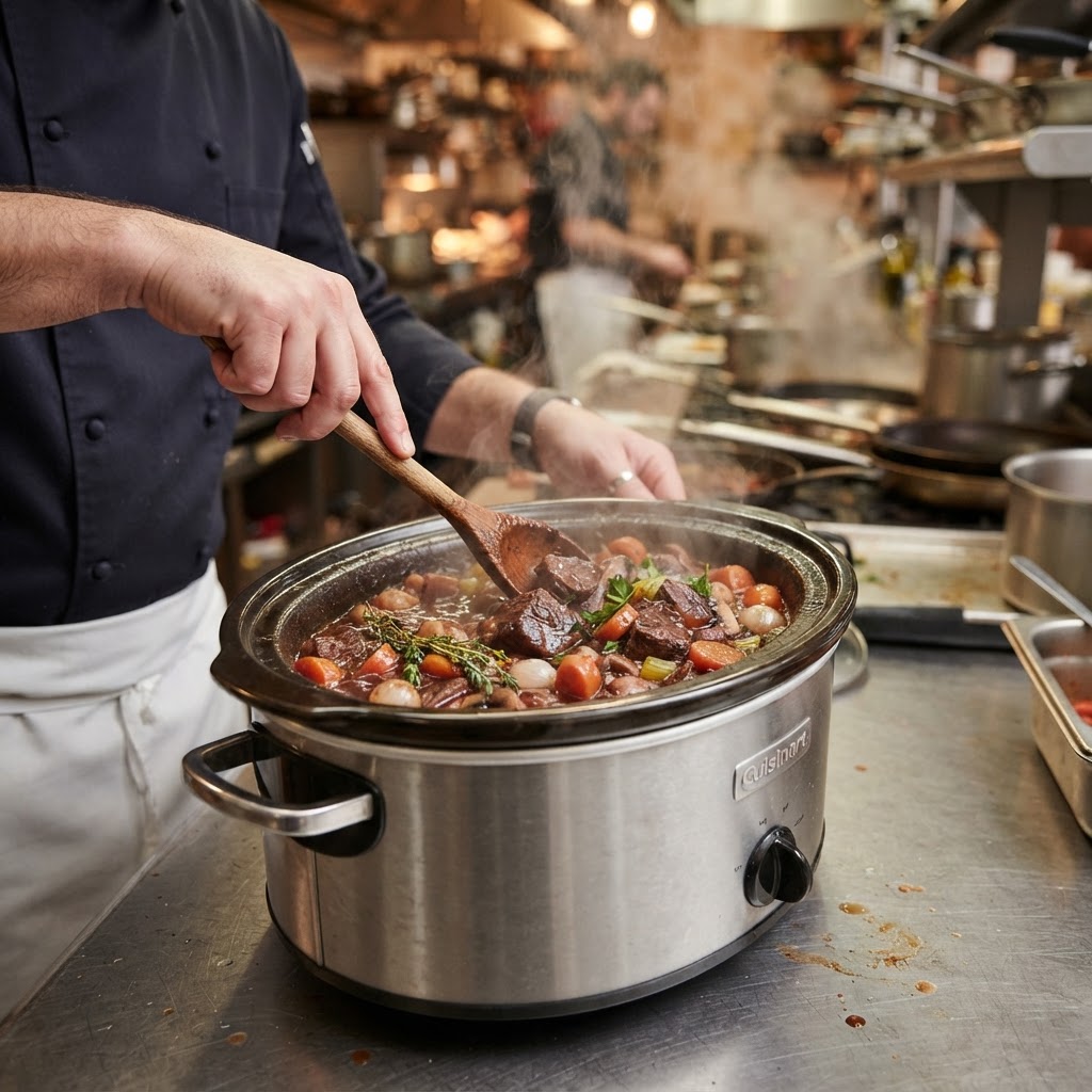 The secret to rich flavor is a long, slow simmer in a quality red wine base.