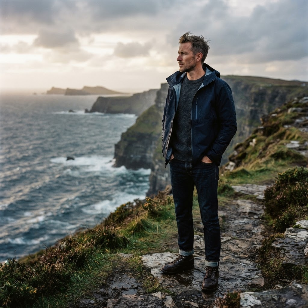 Layering is essential for navigating the rugged beauty of the Irish coastline.