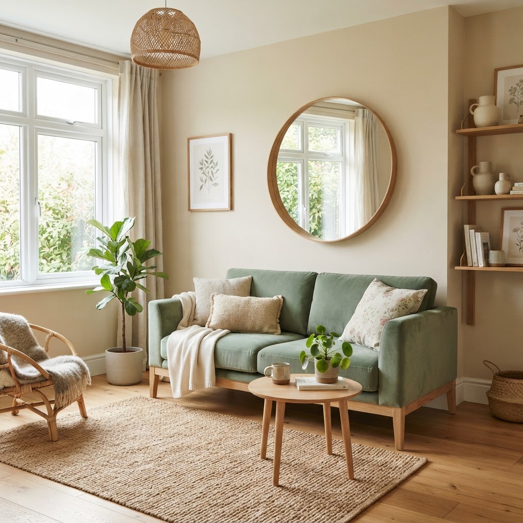 Use light colors and mirrors to make a small living room feel larger.