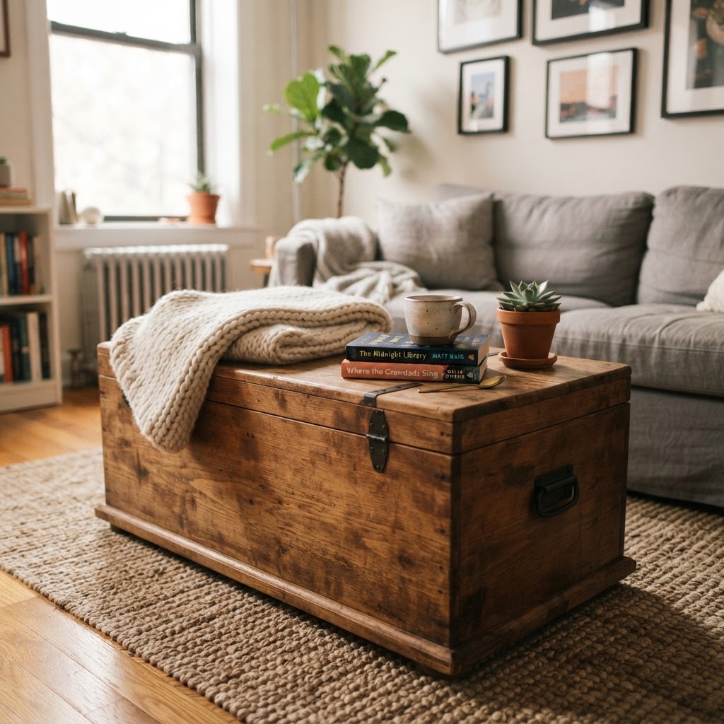 Multifunctional ottomans are perfect for extra guest seating.