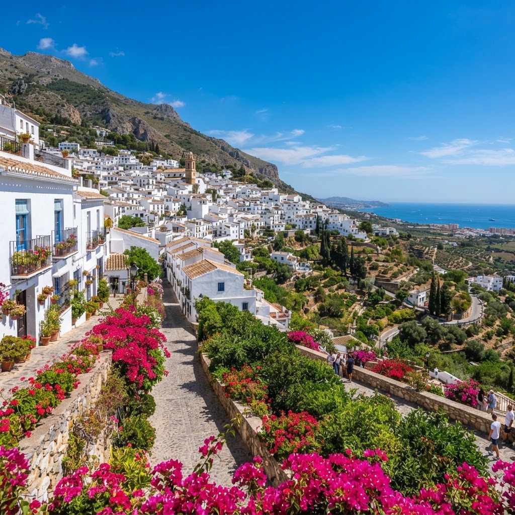 The iconic Pueblos Blancos glow under the warm Spanish sun.