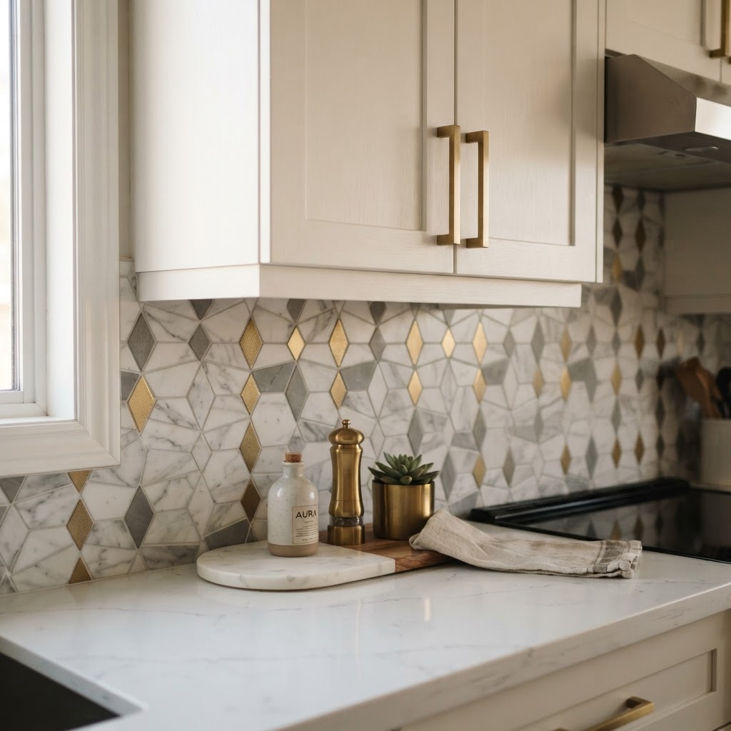 Peel-and-stick tiles offer a professional kitchen upgrade without any permanent damage.