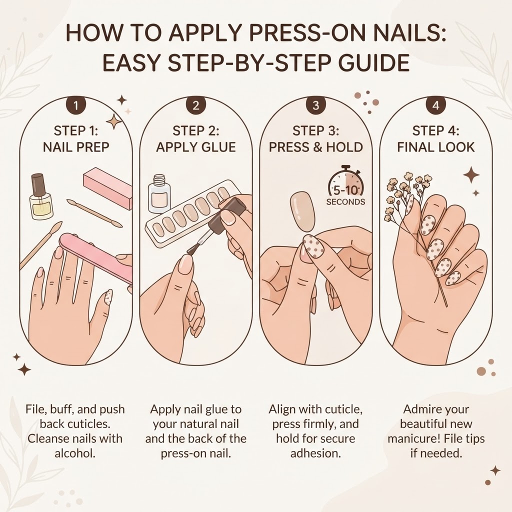Step-by-step guide to achieving the perfect, long-lasting press-on manicure.