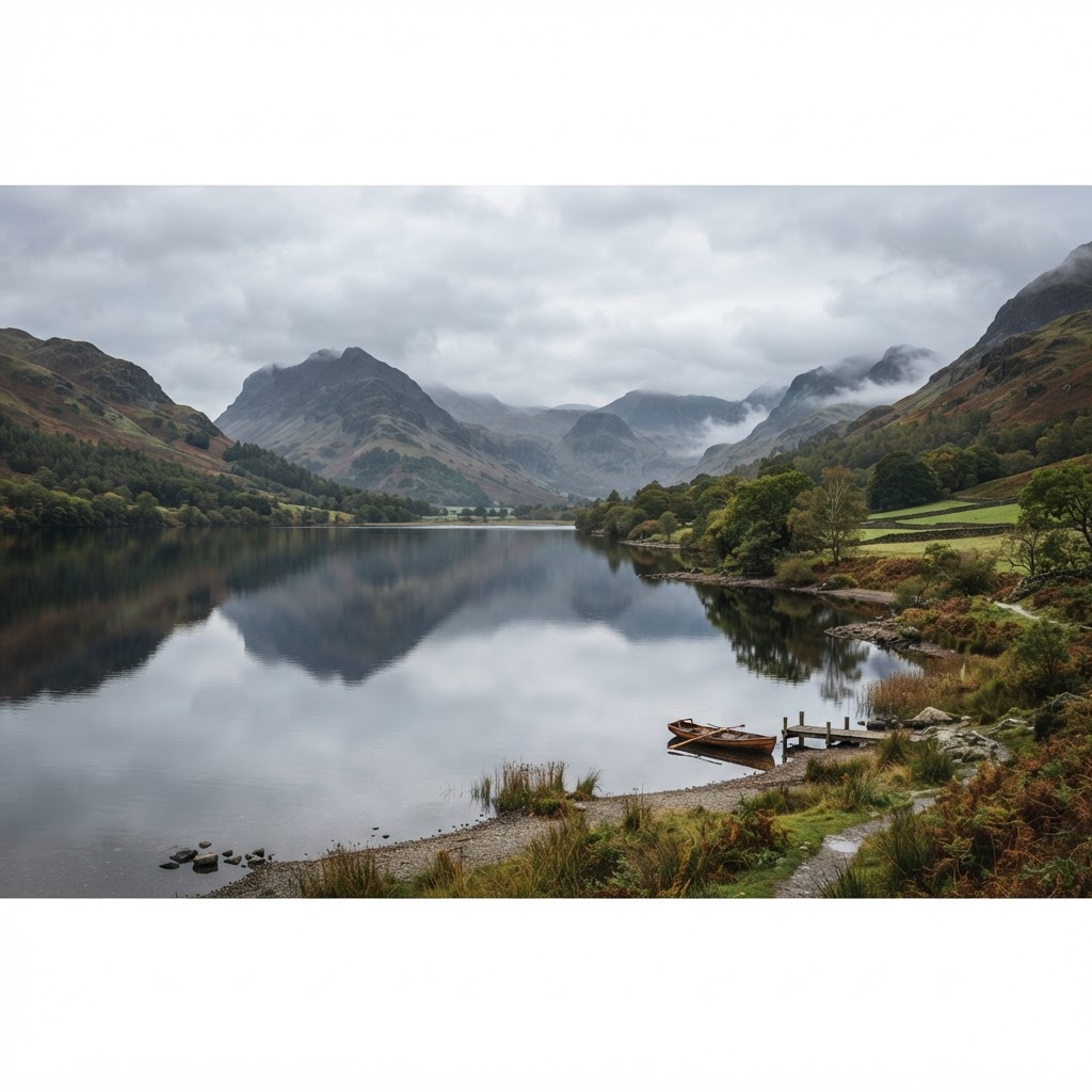 Breathtaking views of the peaks and waters in the Lake District.