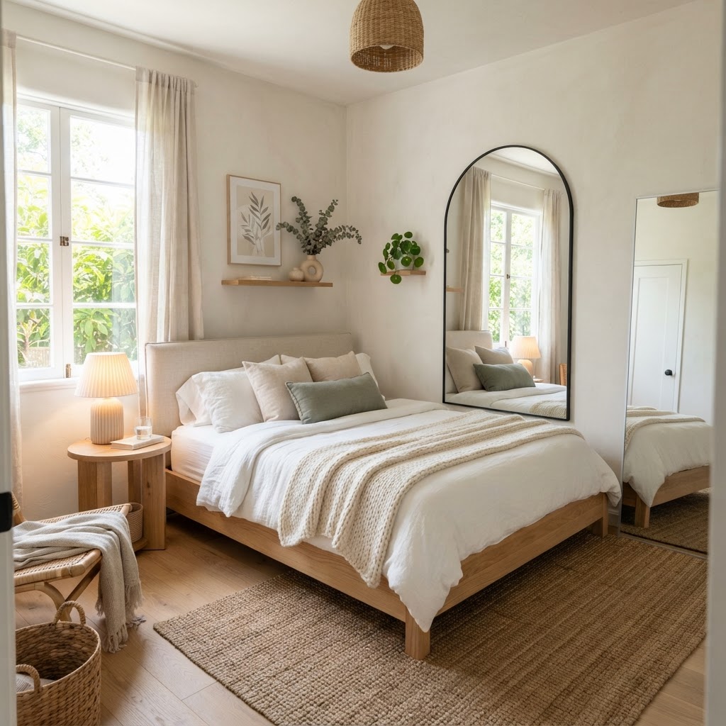 Use light colors and mirrors to create the illusion of more space.