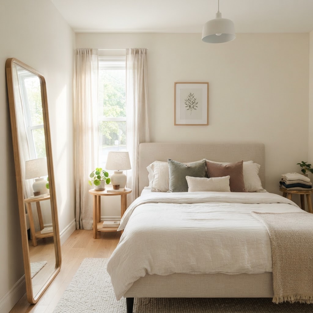 Using mirrors to expand a small room.