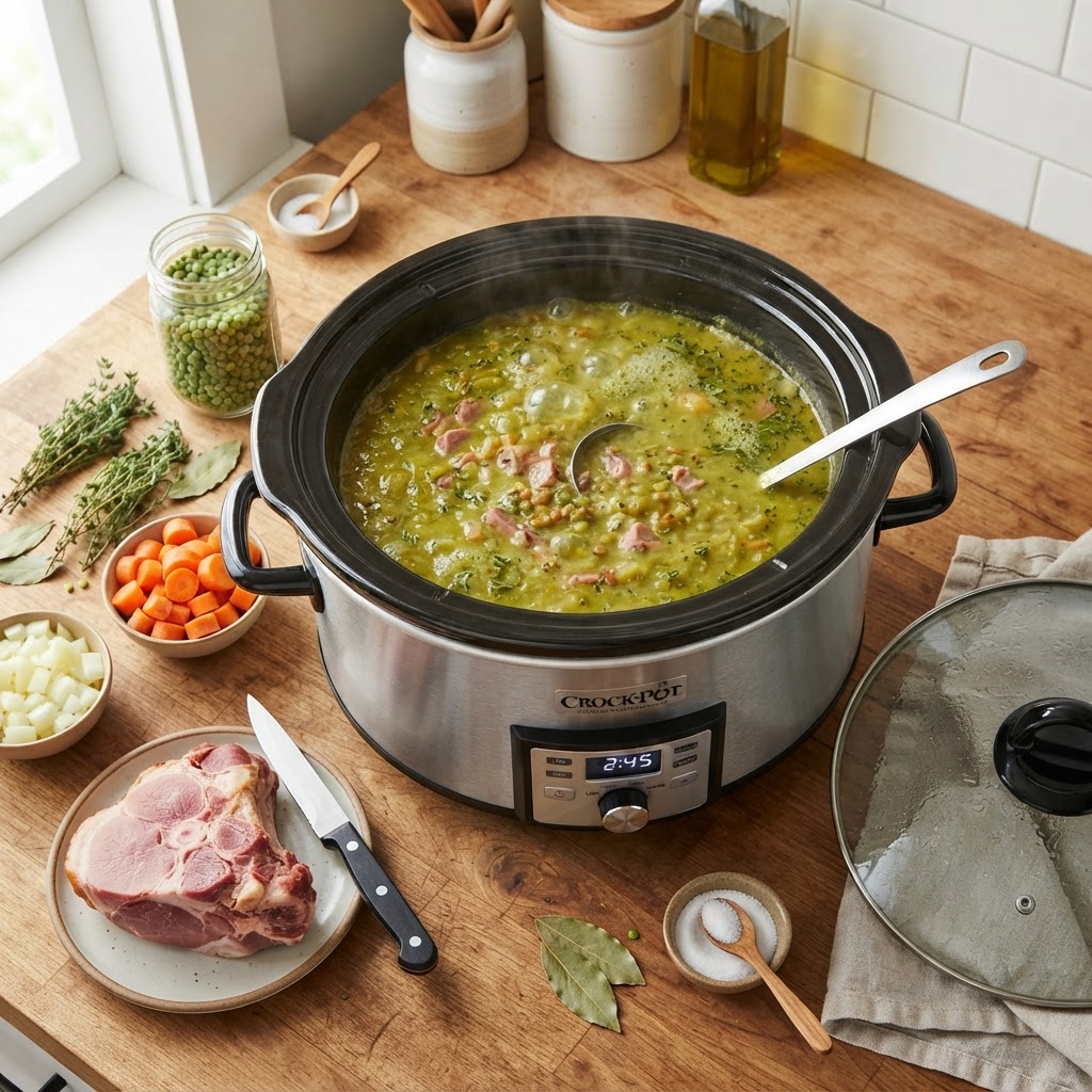 Using a slow cooker makes prep work for delicious soup effortless.