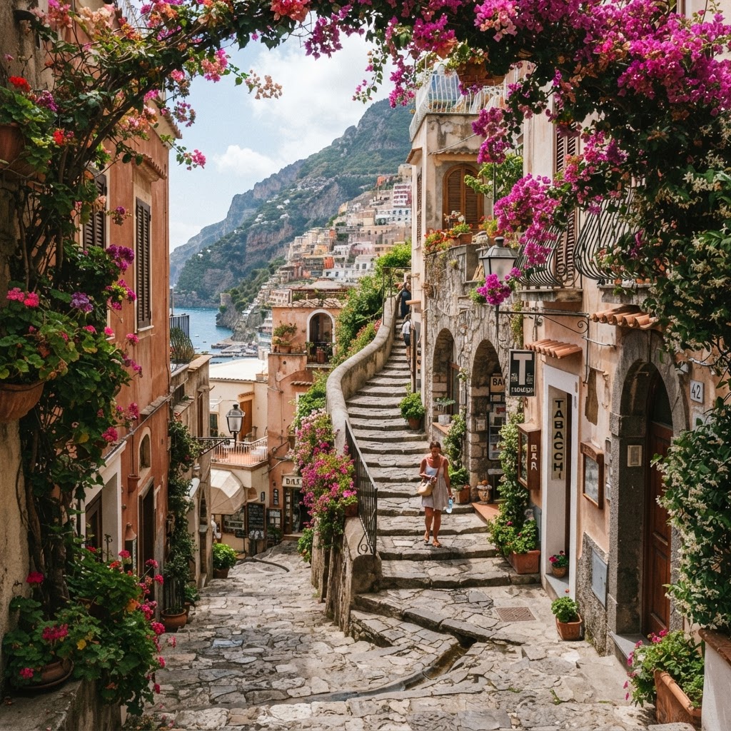 Steep stone staircases are the heart and soul of Amalfi village life.