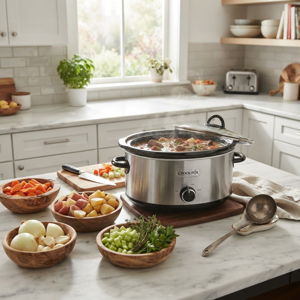 Prep work is simple when everything goes straight into the slow cooker.