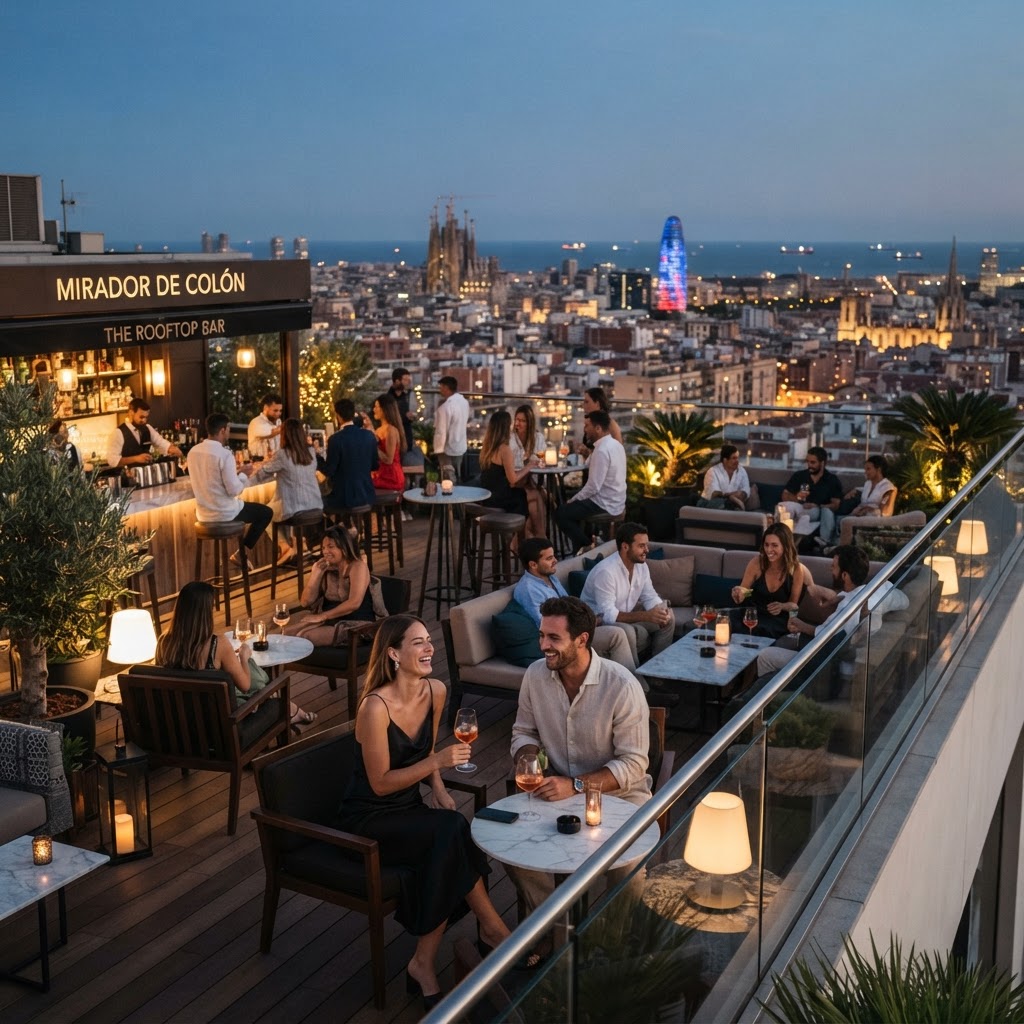 Barcelona From Above: The Ultimate City and Sea View Guide 4 Luxury rooftop views offer a unique way to enjoy the Barcelona night.