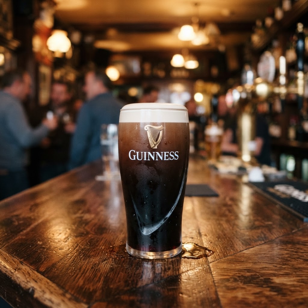 The perfect pour: a fresh, velvety pint of Guinness.
