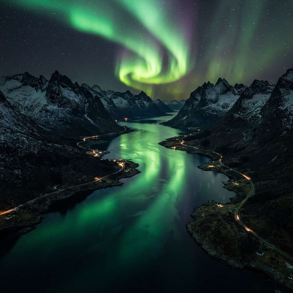 Northern Lights Over the Fjords: The Ultimate Guide 5 The dramatic geography of the fjords provides a perfect frame for the Northern Lights.