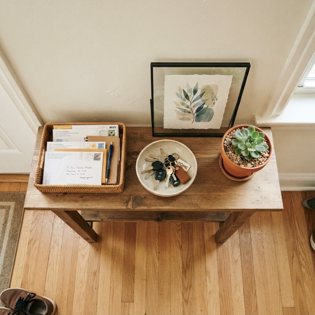 Curated drop zones help keep daily essentials organized and accessible.
