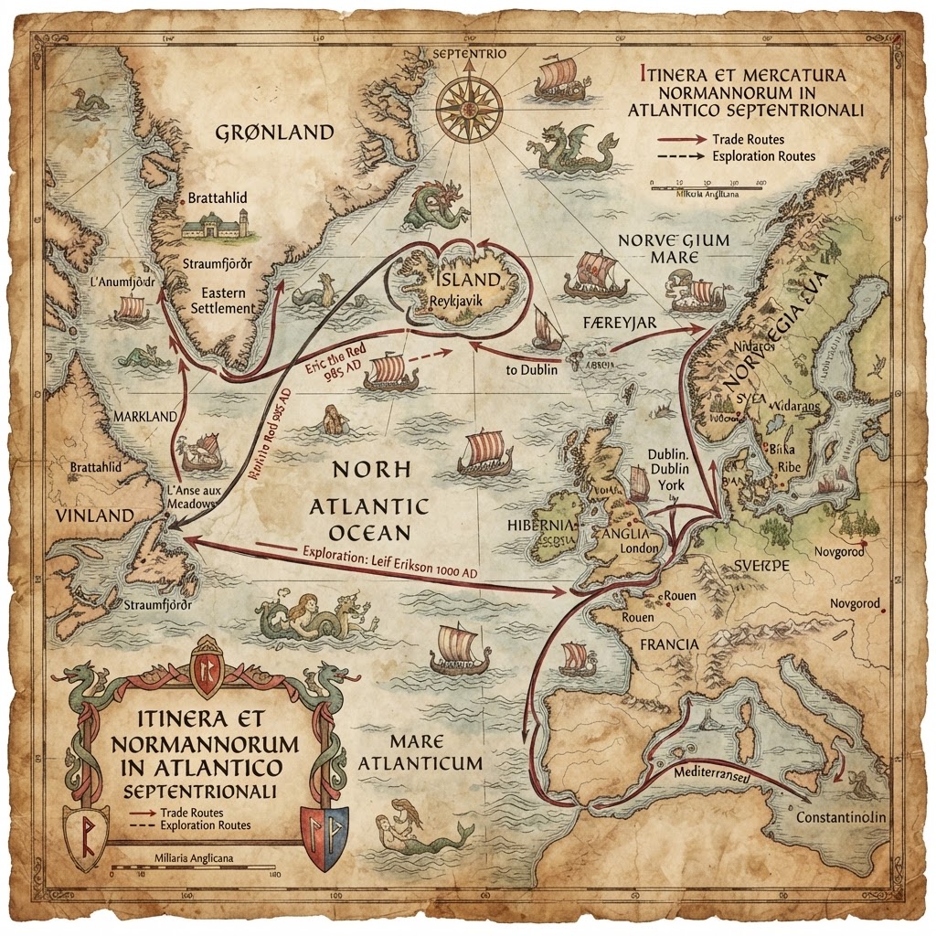Where Vikings Once Sailed: A Maritime Odyssey 3 A visual map documenting the primary routes explored by Norse mariners.