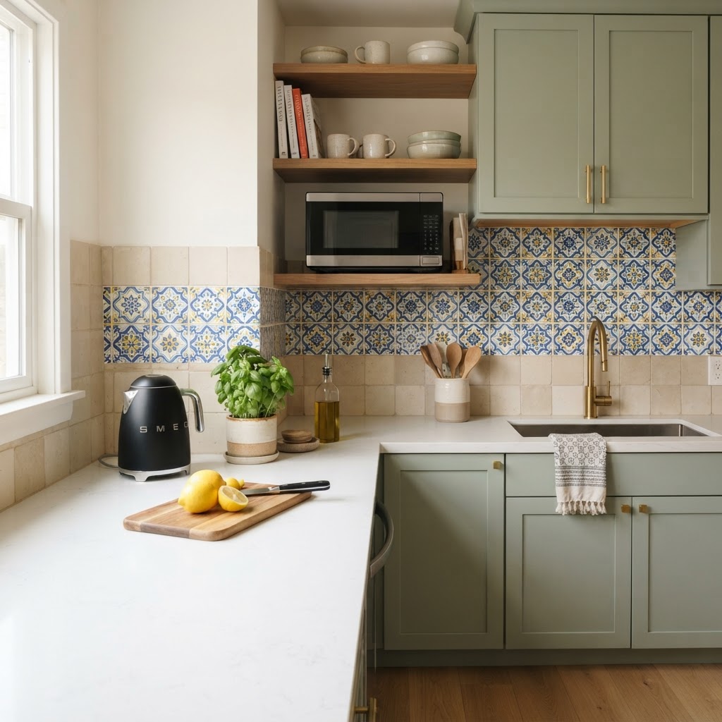 Tile decals offer a quick, non-permanent kitchen update.