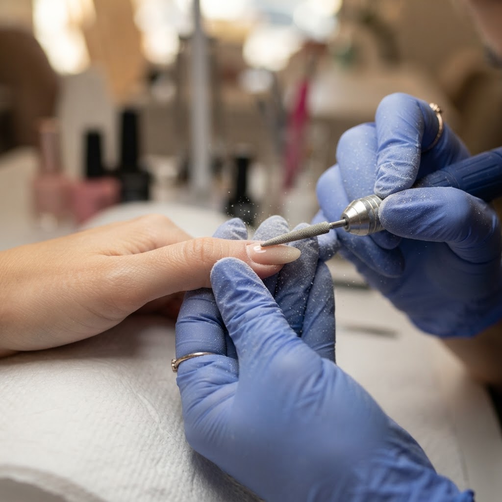 Filing the base of your press-ons creates a smooth transition to your natural nail.
