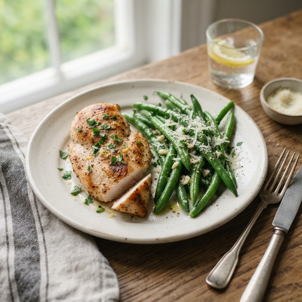A healthy and delicious slow cooker chicken dinner.