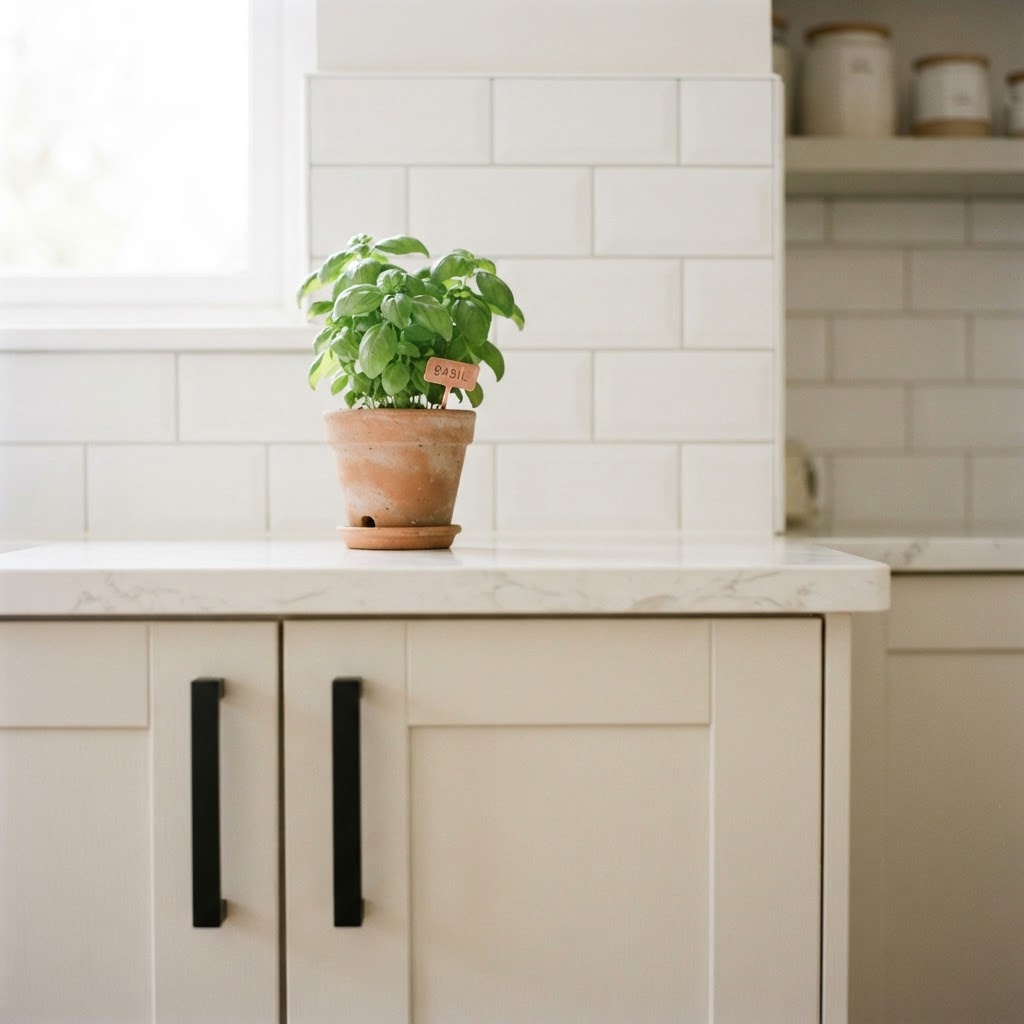 Swapping cabinet hardware for an instant kitchen upgrade.