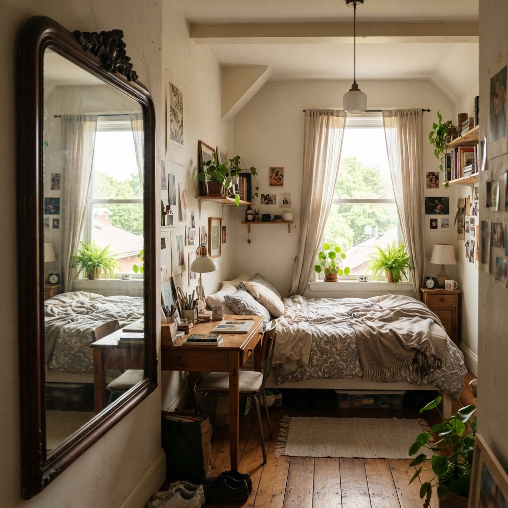 Mirrors can make a small room feel twice as large.