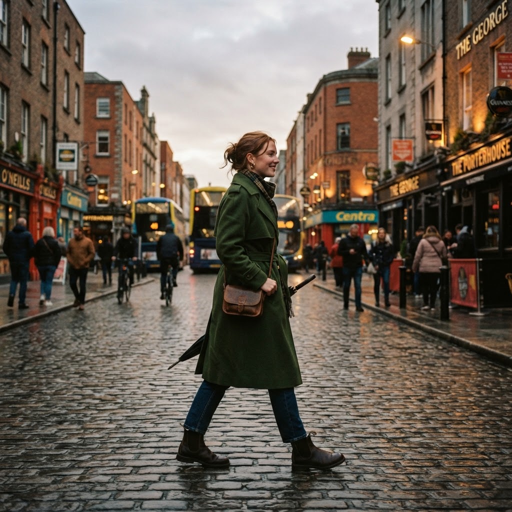Dublin city streets call for layers and chic outerwear.