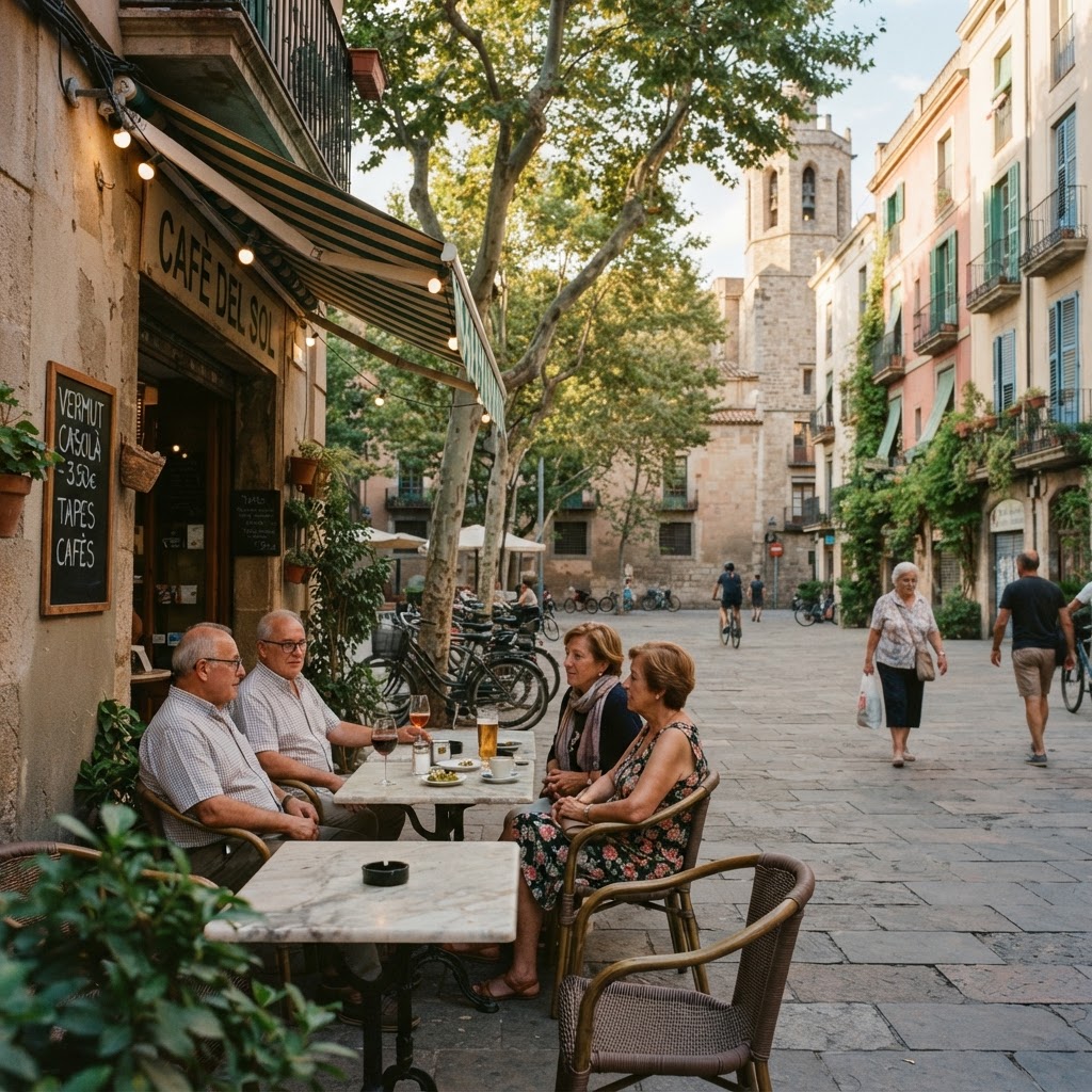 The quiet, village-like charm of a Gràcia plaza.