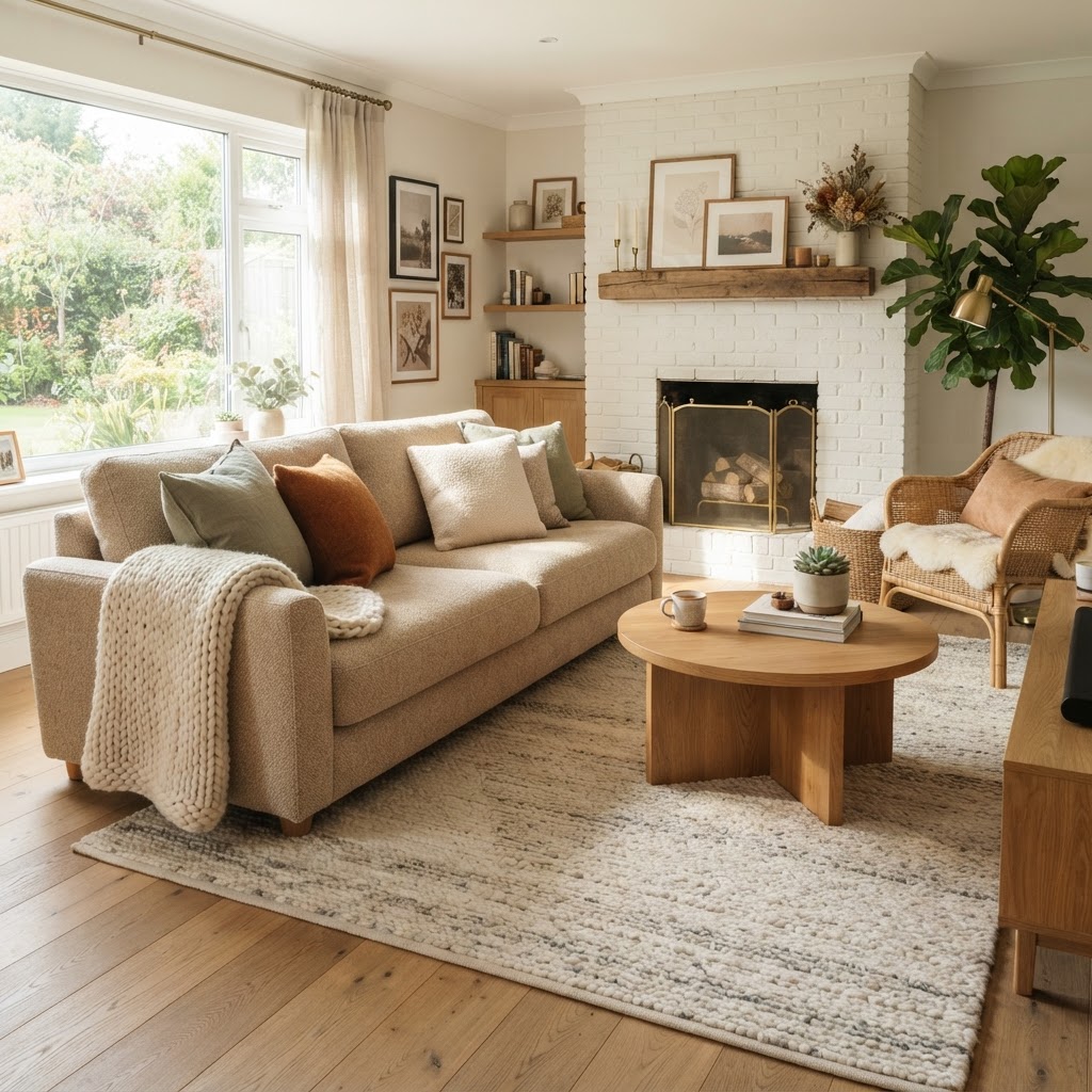 Layering textiles is the easiest way to add comfort and luxury to your living room on a budget.