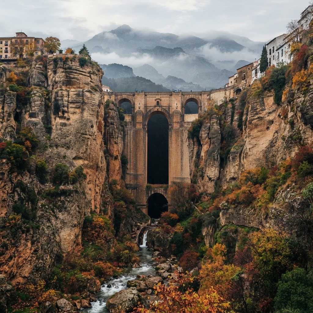 The dramatic views of Ronda are even more stunning when surrounded by fall colors.