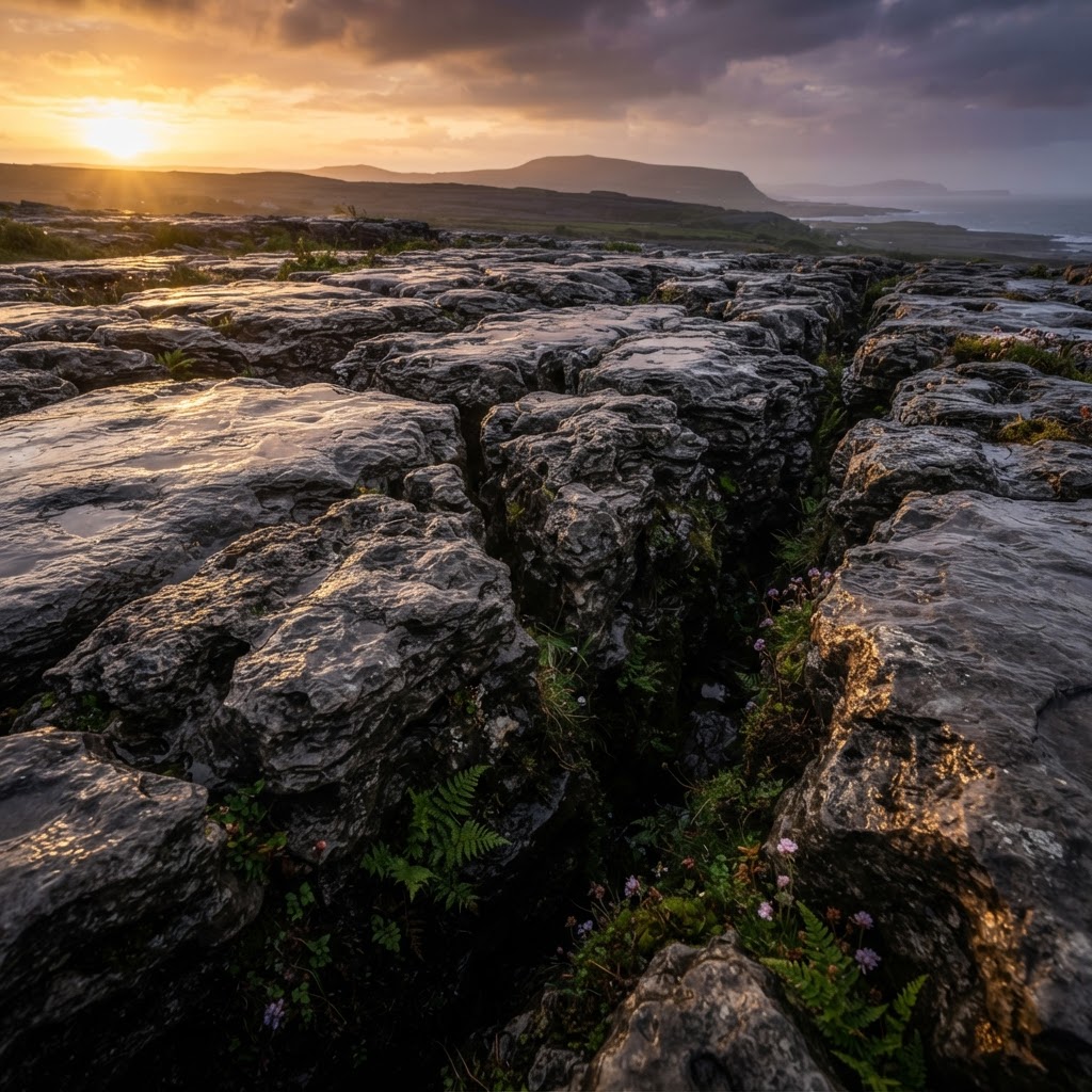 Focusing on the unique, ancient textures of the Burren landscape.