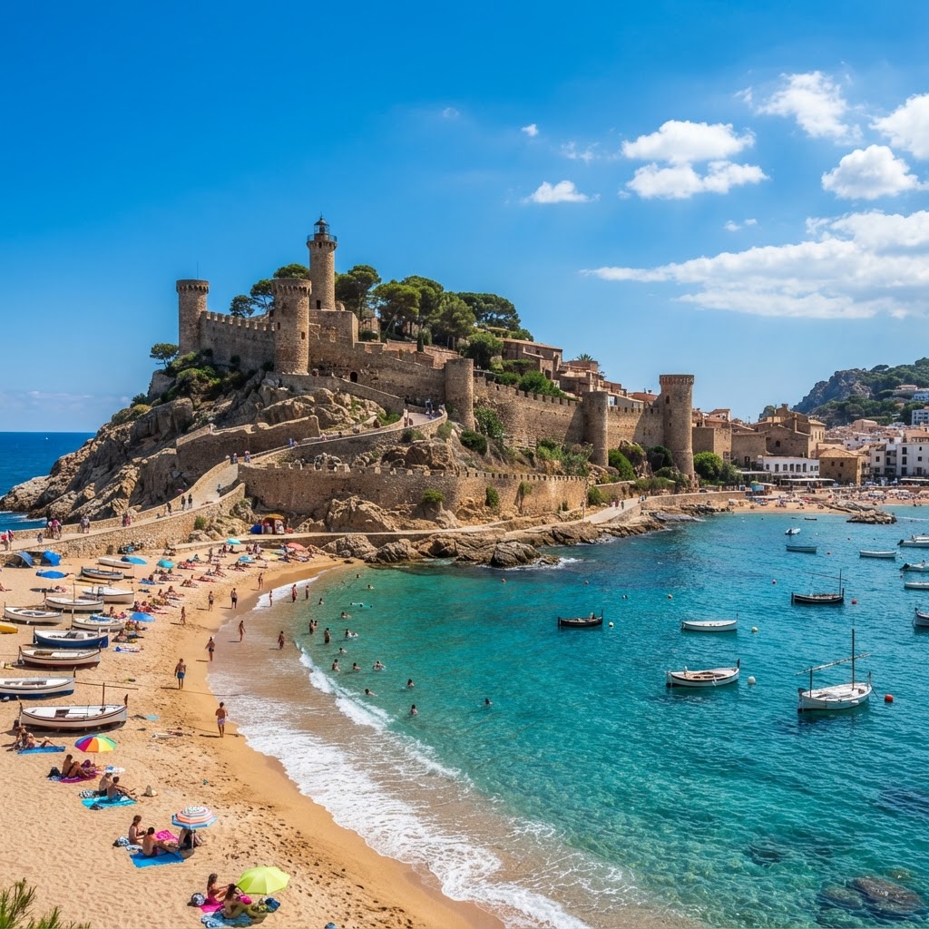 The historic fortification of Tossa de Mar.