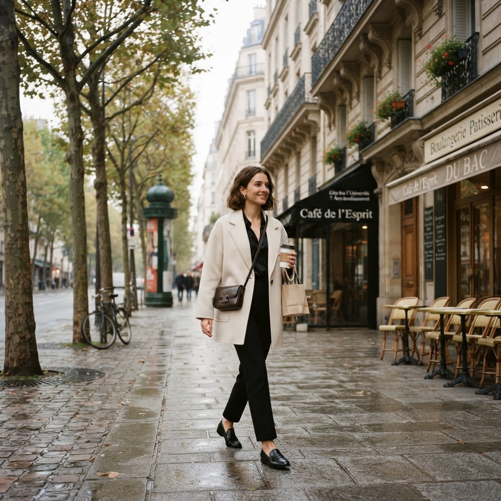 Elegant European Street Aesthetic: Paris Morning Café Walks 5 Effortless elegance defines the Parisian morning stroll.