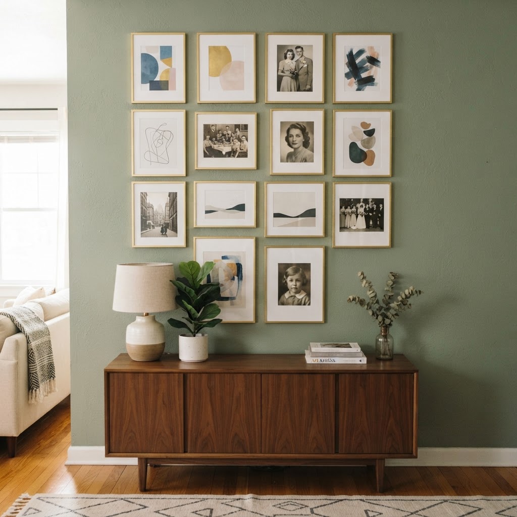 Gallery walls create a personalized focal point.