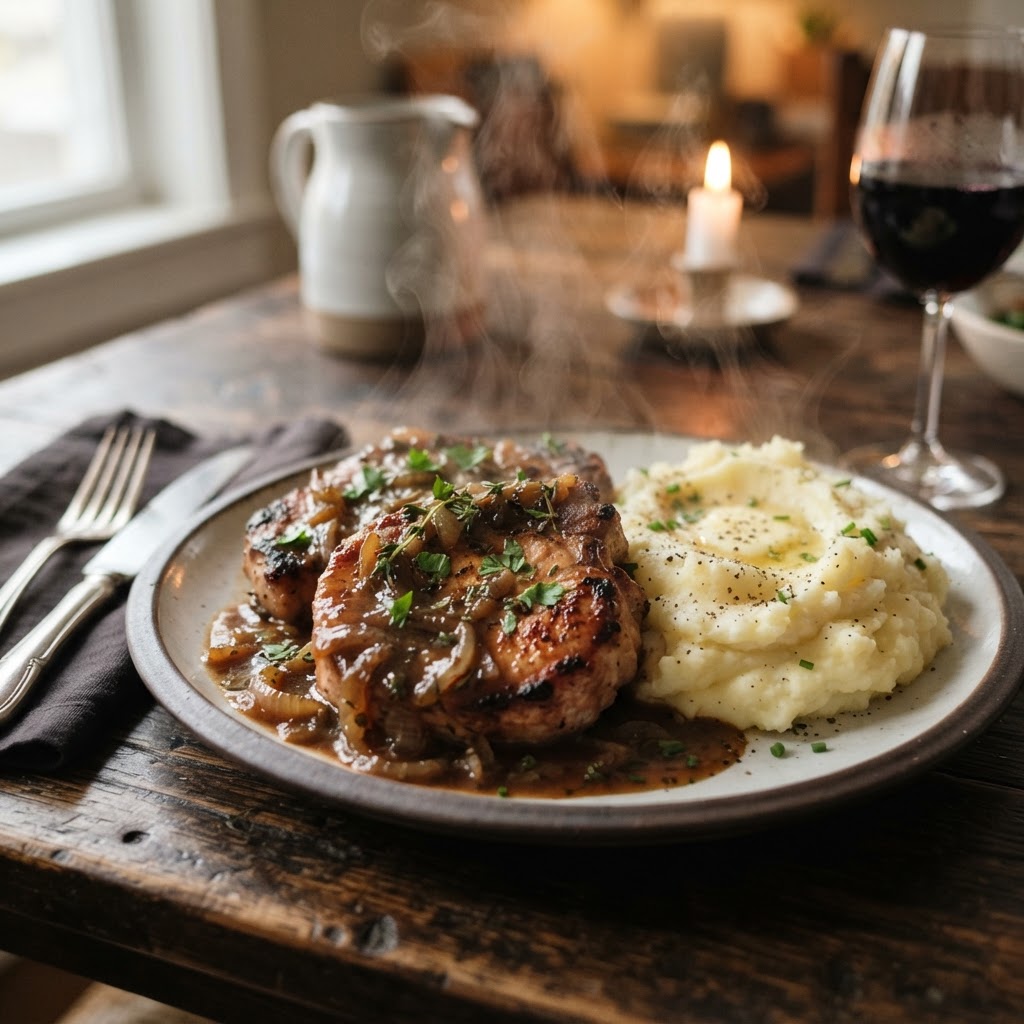 Pair your smothered pork chops with mashed potatoes for the ultimate comfort meal.