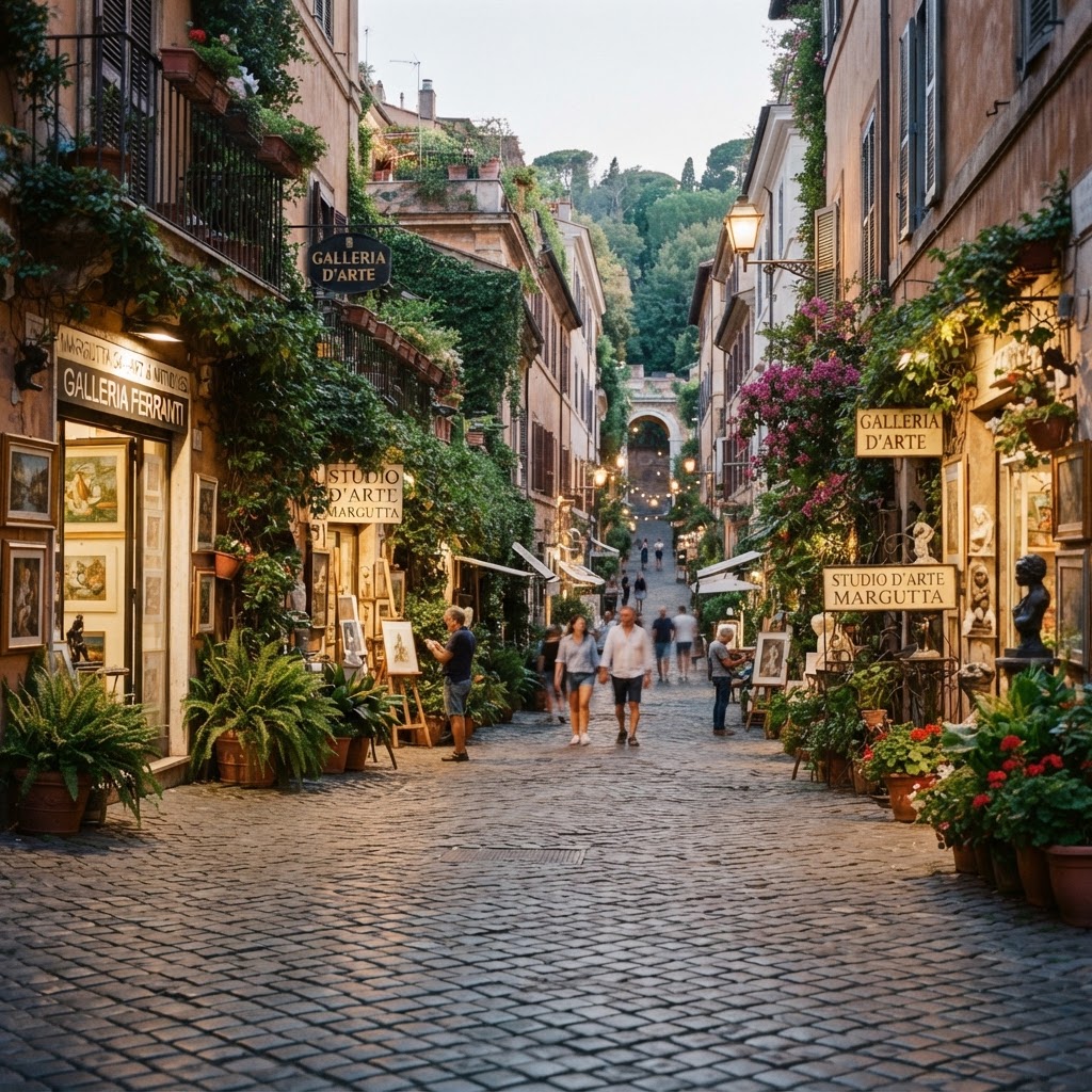 Via Margutta, the quiet and artistic heart of Rome.