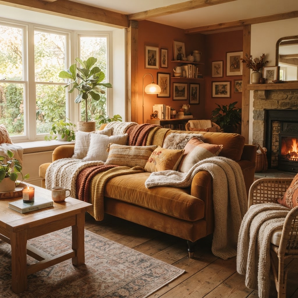 Layering plush textures creates an immediate sense of warmth in any living space.