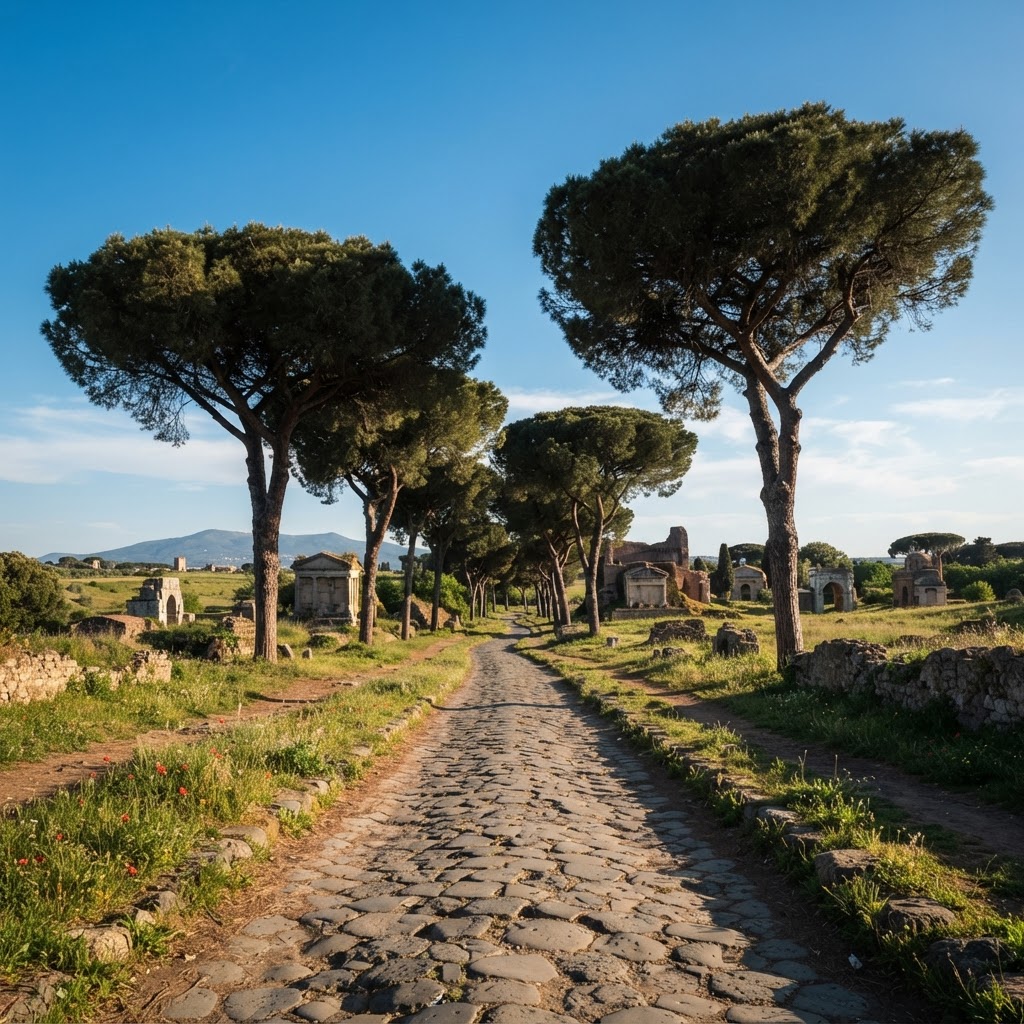 The historical grandeur of the Via Appia Antica.
