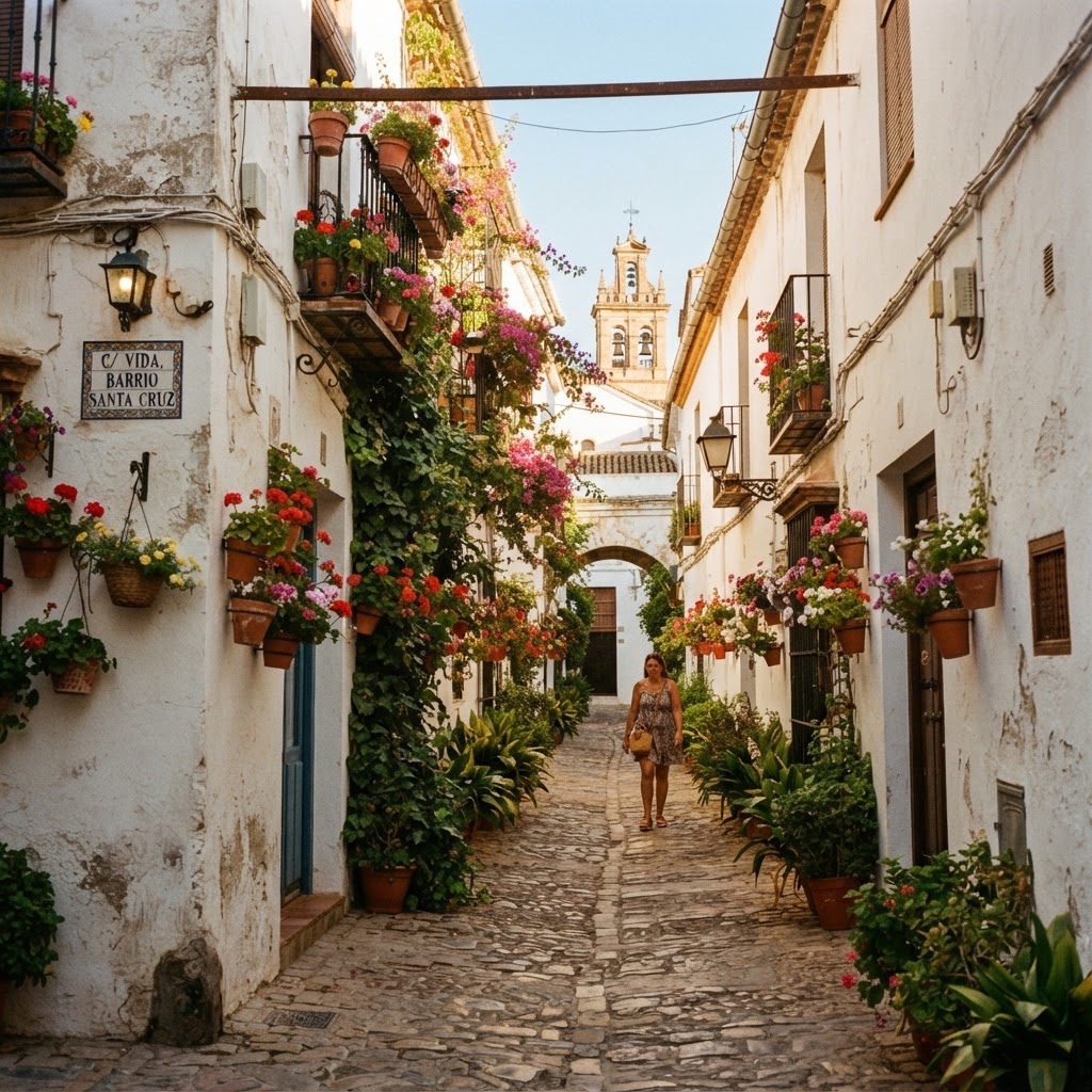 The winding, charming alleys of Barrio Santa Cruz.