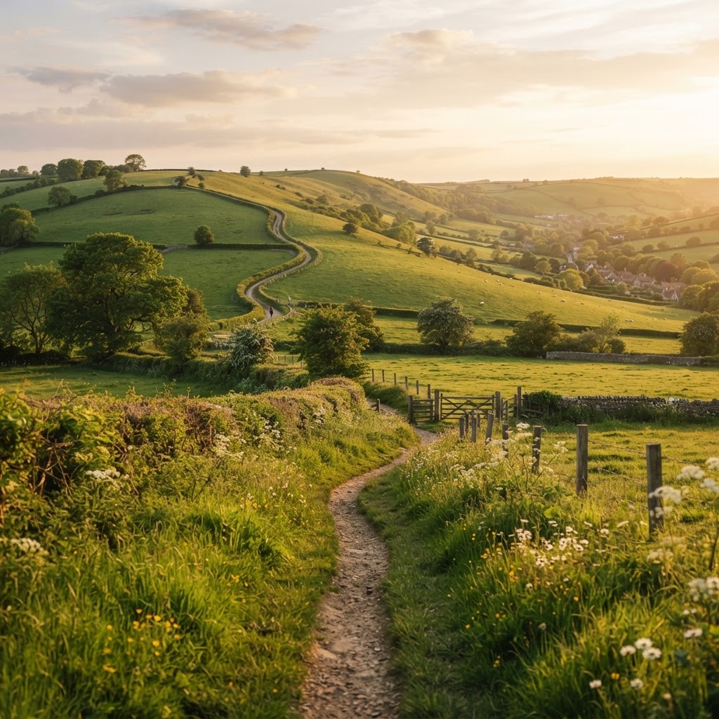 Nature is always just a short walk away in the English countryside.
