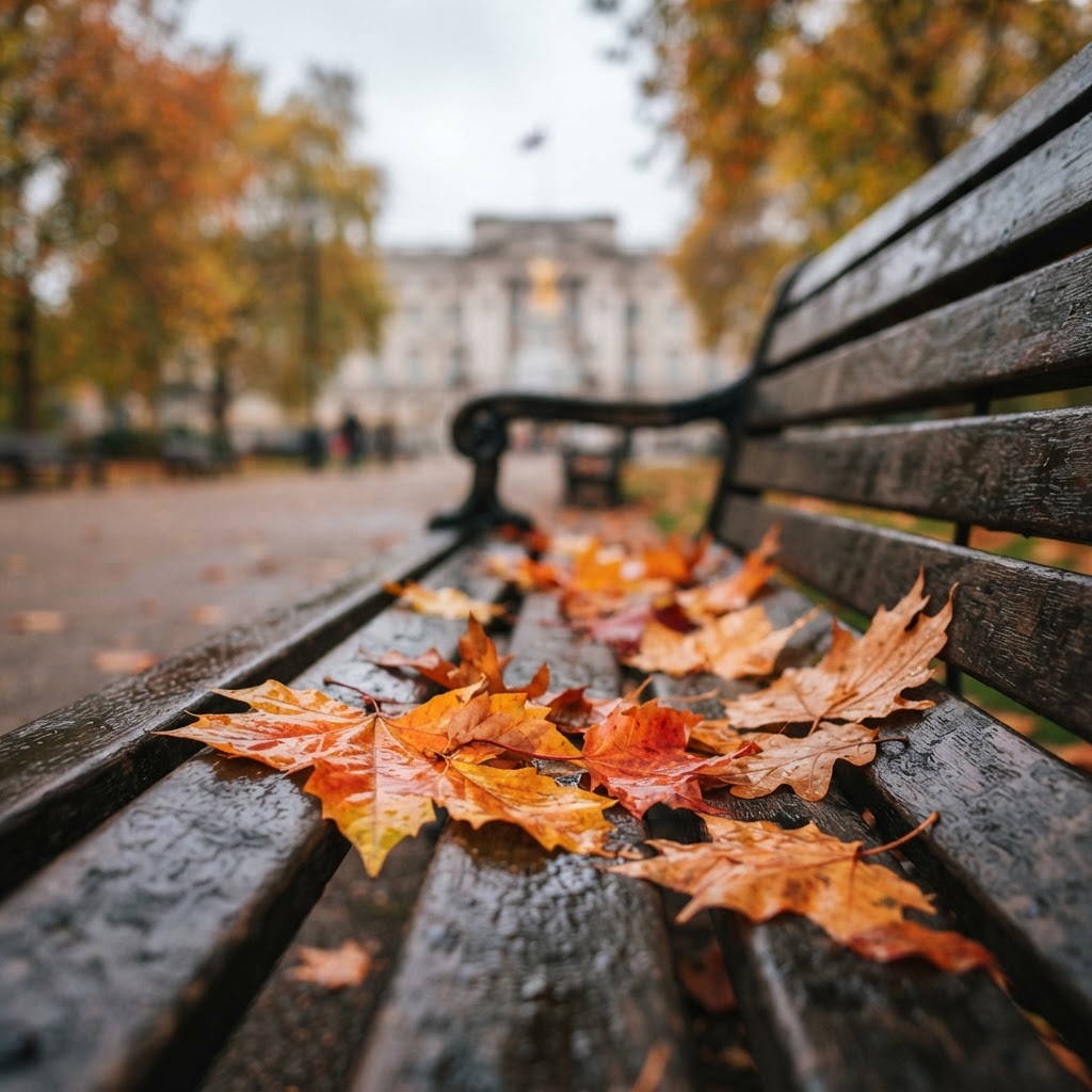 The rich, seasonal colors of an autumn day in London's parks.