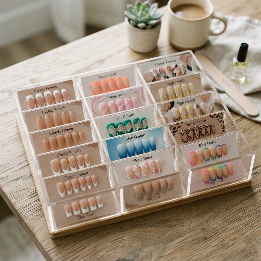 Organizing your press on nails makes switching up your style easy.
