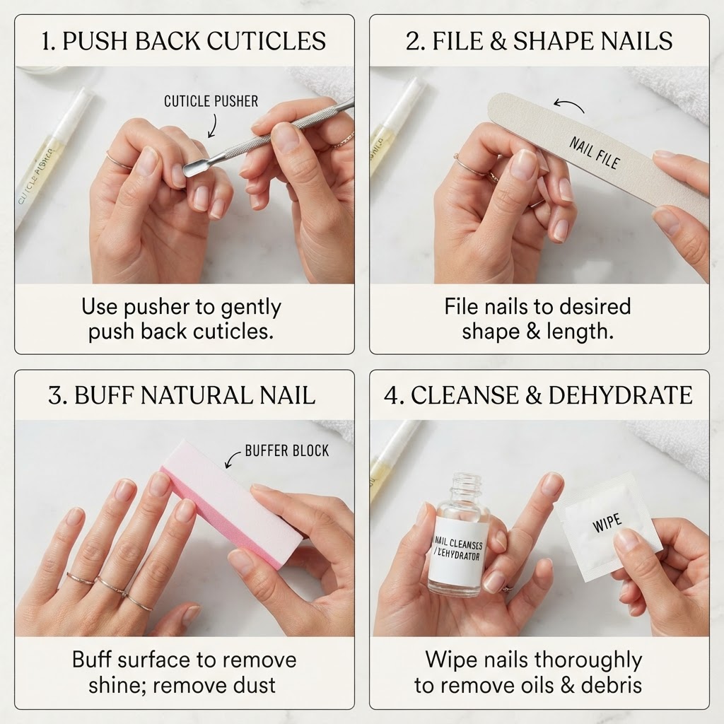 Master the essential prep steps for long-lasting press-ons.